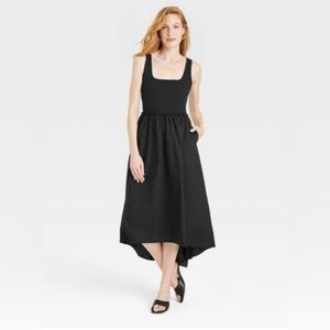 A New Day,  Black MIDI Ballet Dress, XS